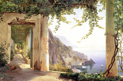 Amalfi Coastline tile mural