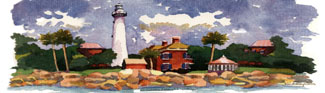 Lighthouse tile mural