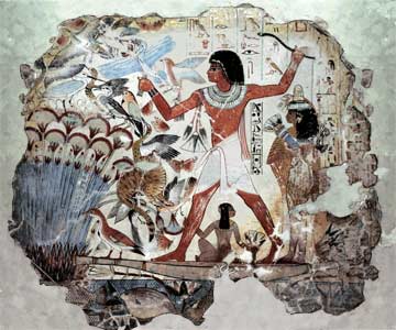 Egyptian hunting  tile mural