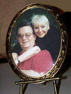 Fancy bronze frame with cameo for headstones