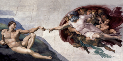Michaelangelo Creation Of God tile mural