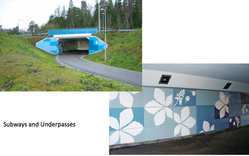 Imaged porcelain enameled steel subway and underpass 