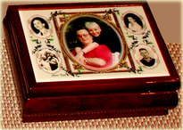 Music jewelry box personalized and customized tile and keepsake boxes