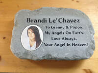 Outdoor Blue stone Photo Pet Stone Rock Memorial Personalized 