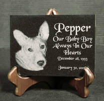 A tribute to your beloved pet-- Laser etch Plaque for a headstone  or as a a marker