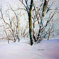 winter trees landscape  tile mural